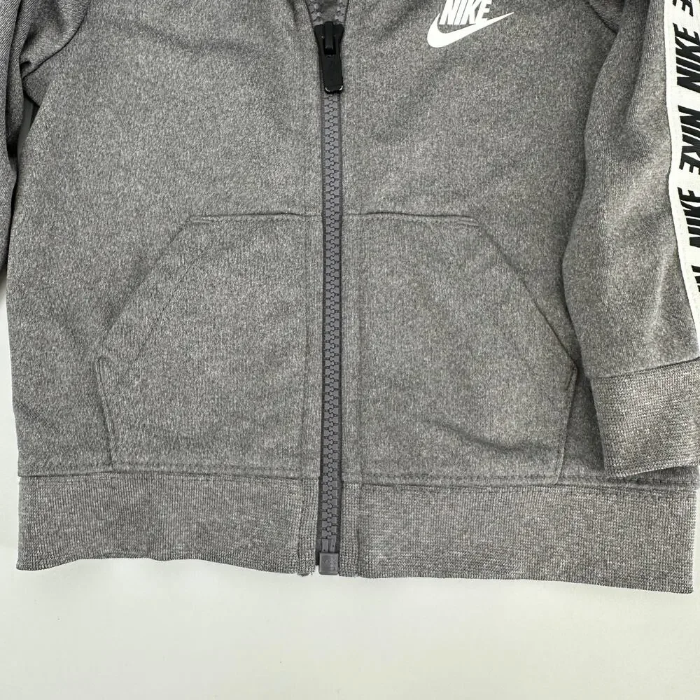 Nike Baby Grey Track Jacket Logo Stripe Pockets Infant Boys 12 Months